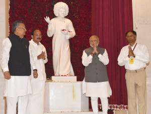 The Prime Minister, Shri Narendra Modi at the inauguration of Sri Sathya Sai hospital, at Naya Raipur, in Chhattisgarh on February 21, 2016. The Union Minister for Urban Development, Housing and Urban Poverty Alleviation and Parliamentary Affairs, Shri M. Venkaiah Naidu and the Chief Minister of Chhattisgarh, Dr. Raman Singh are also seen.